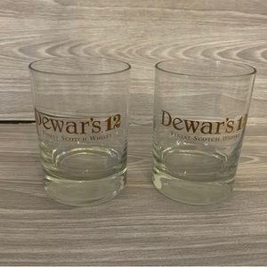 2- Dewars.12 Finest Scotch Whiskey Glasses Bar Glasses Barware